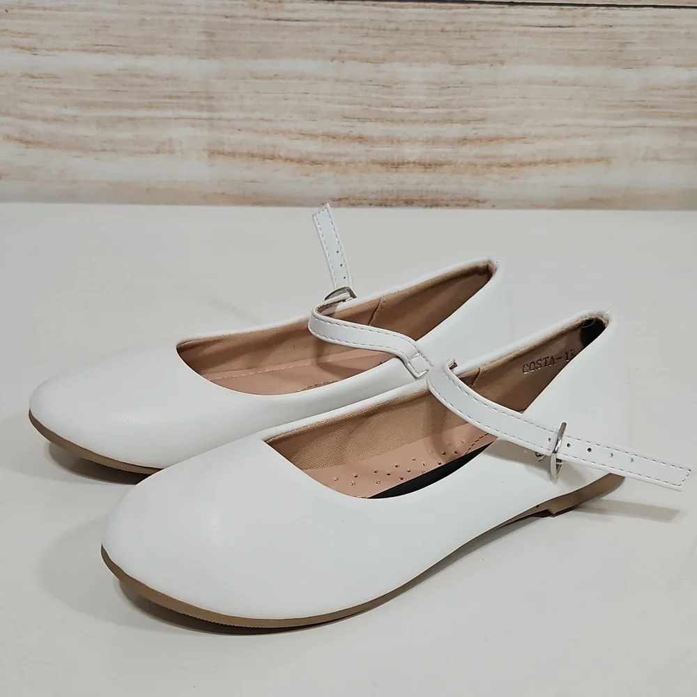 Lucky Top Girl's White Mary Jane Flats 3